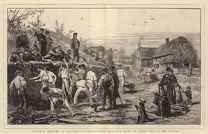 Amateur Navvies v Oxfordu, vysokoškoláci dělají silnici, jak navrhl pan Ruskin